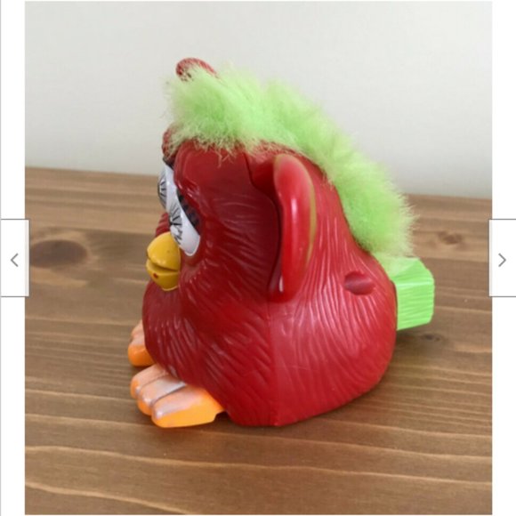 2 McDonald's Wind-Up Furby Toy 1998 Red w/ Green Hair & Black/White - Picture 4 of 11